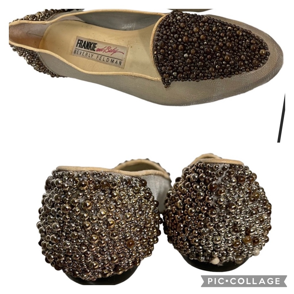 Frankie and Baby Beverly Feldman Shoes Flats Beaded Vintage Sz 7-1/2